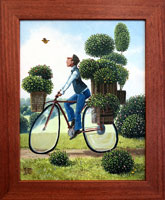 Cyklista s cestovn zahradou (20x25 cm, 25x30 cm s rmem)