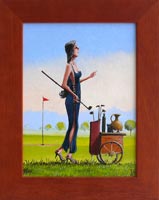 Krsn golfistka na lovu (14x19 cm, s rmem 20x25 cm)