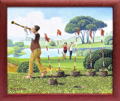 Pn vech golfovch jamek (29x24 cm, 33x28 cm s rmem)