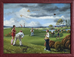 Podzimn radosti na golfu (40x30 cm, 44x34 cm s rmem)
