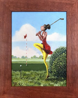 Velmi odhodlan golfistka (15x20 cm, 20x25 cm s rmem)