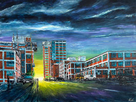 V�chod slunce nad Zl�nem (120x90 cm)