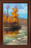 Podzimn� den u Be�vy (30x50 cm, 38x58 s r�mem)